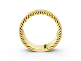 Yellow gold Round Cut Diamond Pave Eternity Band with Bead Prong Setting_24