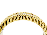 Yellow gold Round Cut Diamond Pave Eternity Band with Bead Prong Setting_25