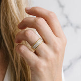 Yellow gold Round Cut Diamond Pave Eternity Band with Bead Prong Setting_38