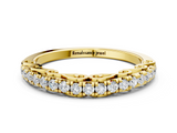Yellow gold Round Cut Diamond Prong Set Eternity Band_4