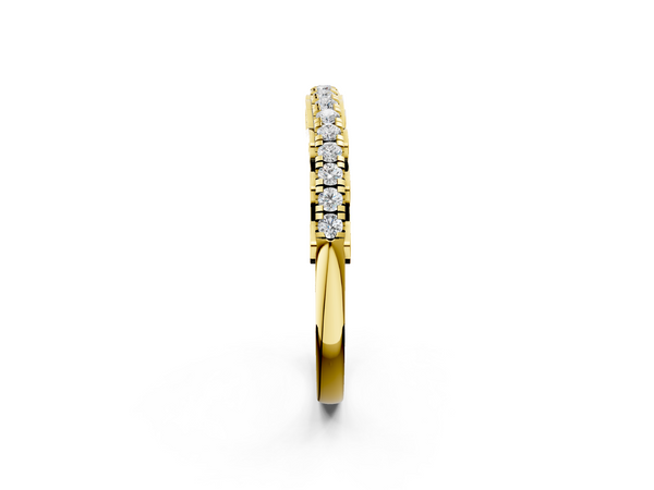 Yellow gold Round Cut Diamond Prong Set Eternity Band
