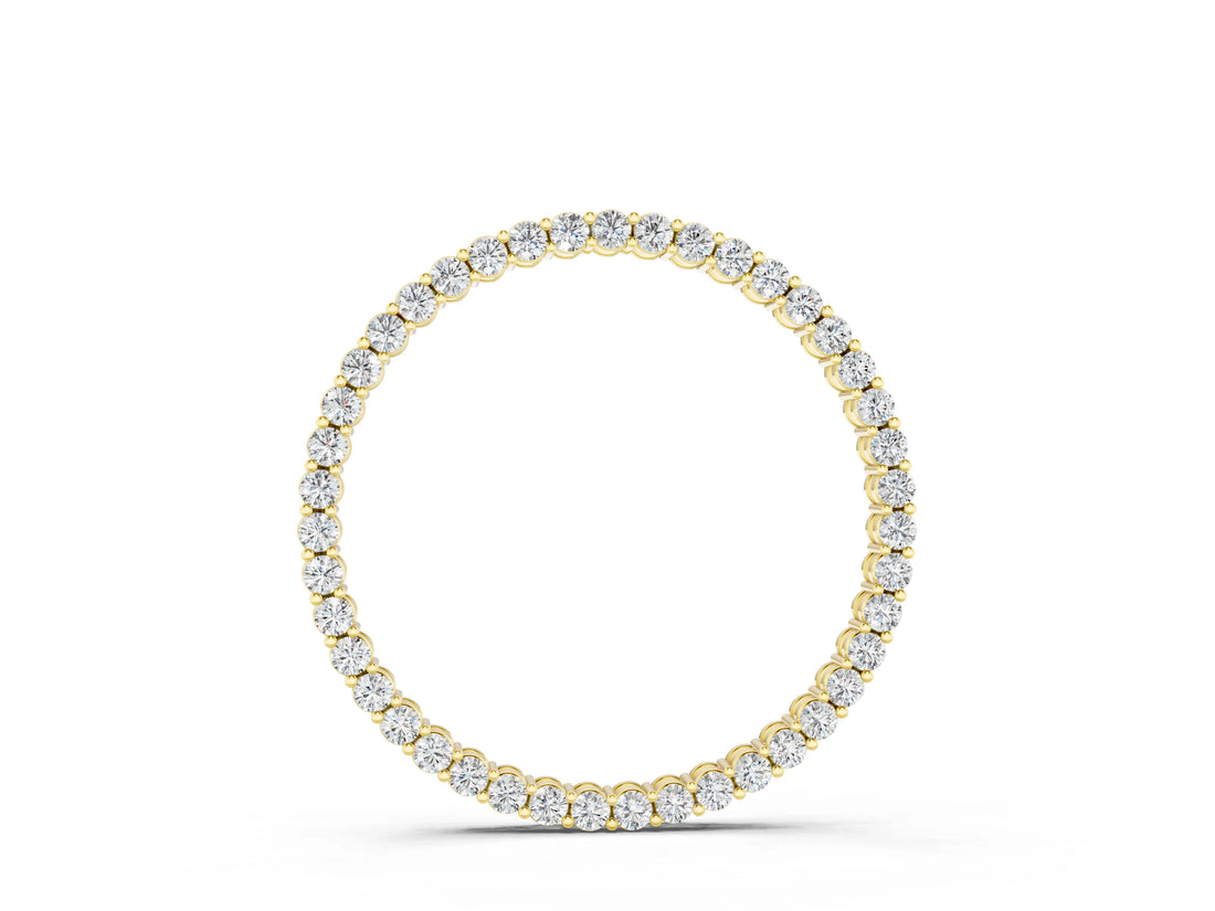 Yellow gold Round Cut Diamond Prong Set Eternity Pendant_6