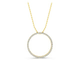 Yellow gold Round Cut Diamond Prong Set Eternity Pendant_7