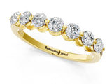 Yellow gold Round Cut Diamond Prong Set Half Eternity Band_3