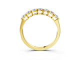 Yellow gold Round Cut Diamond Prong Set Half Eternity Band_5