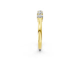 Yellow gold Round Cut Diamond Prong Set Half-Eternity Band_6