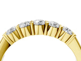 Yellow gold Round Cut Diamond Prong Set Half-Eternity Band_8