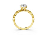 Yellow gold Round Cut Diamond Ring with Marquise and Round with Yellow Sapphire side stone Side Stones and Four-Prong Setting_39