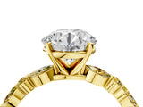 Yellow gold Round Cut Diamond Ring with Marquise and Round with Yellow Sapphire side stone Side Stones and Four-Prong Setting_40