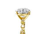 Yellow gold Round Cut Diamond Ring with Marquise and Round with Yellow Sapphire side stone Side Stones and Four-Prong Setting_41