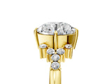 Yellow gold Round Cut Diamond Ring with Side Stones and Four-Prong Setting_109