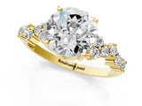 Yellow gold Round Cut Diamond Scattered Round Accent Ring with Prong Setting_13
