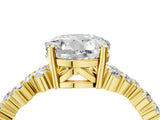 Yellow gold Round Cut Diamond Scattered Round Accent Ring with Prong Setting_16
