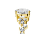 Yellow gold Round Cut Diamond Scattered Round Accent Ring with Prong Setting_17