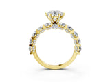 Yellow gold Round Cut Diamond Side Stone Engagement Ring with Four-Prong Setting_39