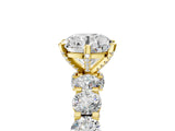 Yellow gold Round Cut Diamond Side Stone Engagement Ring with Four-Prong Setting_41
