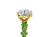 Yellow gold Round Cut Diamond Side Stone Solitaire Ring with Round with Peridot side stone and Four-Prong Setting_5