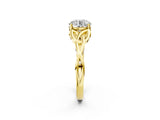 Yellow gold Round Cut Diamond Solitaire Celtic Knot Ring with Four-Prong Setting_82