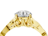Yellow gold Round Cut Diamond Solitaire Celtic Knot Ring with Four-Prong Setting_84
