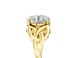 Yellow gold Round Cut Diamond Solitaire Celtic Knot Ring with Four-Prong Setting_85