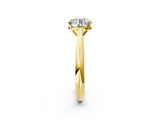 Yellow gold Round Cut Diamond Solitaire Engagement Ring with Cathedral Setting and Four-Prong Mount_253