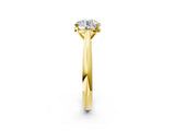 Yellow gold Round Cut Diamond Solitaire Engagement Ring with Cathedral Setting and Four-Prong Mount_89