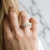 Yellow gold Round Cut Diamond Solitaire Engagement Ring with Celtic Knot Band and Four-Prong Setting_84
