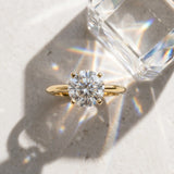Yellow gold Round Cut Diamond Solitaire Engagement Ring with Classic Band and Four-Prong Setting_169