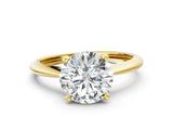 Yellow gold Round Cut Diamond Solitaire Engagement Ring with Classic Band and Four-Prong Setting_27