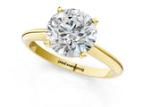 Yellow gold Round Cut Diamond Solitaire Engagement Ring with Classic Band and Four-Prong Setting_52