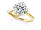 Yellow gold Round Cut Diamond Solitaire Engagement Ring with Four-Prong Setting and Classic Band_24