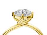 Yellow gold Round Cut Diamond Solitaire Engagement Ring with Four-Prong Setting and Classic Band_27