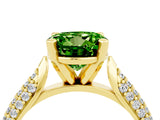 Yellow gold Round Cut Diamond Solitaire Engagement Ring with Pavé Band and Four-Prong Setting_4