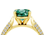 Yellow gold Round Cut Diamond Solitaire Engagement Ring with Pavé Band and Four-Prong Setting_4