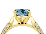 Yellow gold Round Cut Diamond Solitaire Engagement Ring with Pavé Band and Four-Prong Setting_4