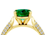 Yellow gold Round Cut Diamond Solitaire Engagement Ring with Pavé Band and Four-Prong Setting_4