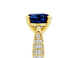 Yellow gold Round Cut Diamond Solitaire Engagement Ring with Pavé Band and Four-Prong Setting_5