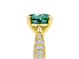 Yellow gold Round Cut Diamond Solitaire Engagement Ring with Pavé Band and Four-Prong Setting_5