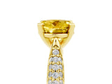 Yellow gold Round Cut Diamond Solitaire Engagement Ring with Pavé Band and Four-Prong Setting_5