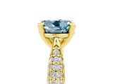 Yellow gold Round Cut Diamond Solitaire Engagement Ring with Pavé Band and Four-Prong Setting_5
