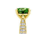 Yellow gold Round Cut Diamond Solitaire Engagement Ring with Pavé Band and Four-Prong Setting_5