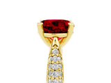 Yellow gold Round Cut Diamond Solitaire Engagement Ring with Pavé Band and Four-Prong Setting_5