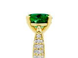 Yellow gold Round Cut Diamond Solitaire Engagement Ring with Pavé Band and Four-Prong Setting_5