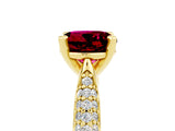 Yellow gold Round Cut Diamond Solitaire Engagement Ring with Pavé Band and Four-Prong Setting_5