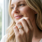 Yellow gold Round Cut Diamond Solitaire Engagement Ring with Pavé Band and Four-Prong Setting_60