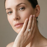 Yellow gold Round Cut Diamond Solitaire Engagement Ring with Pavé Band and Prong Setting_80