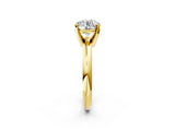 14K Yellow Gold 2.01 Carat F VS1 Round Diamond Solitaire Engagement Ring with Round Band and Four-Prong Setting