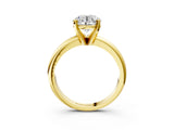 14K Yellow Gold 2.01 Carat F VS1 Round Diamond Solitaire Engagement Ring with Round Band and Four-Prong Setting