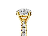Yellow gold Round Cut Diamond Solitaire Pavé Engagement Ring with Round Band and Prong Setting_19