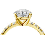 Yellow gold Round Cut Diamond Solitaire Pavé Engagement Ring with Round Band and Prong Setting_84